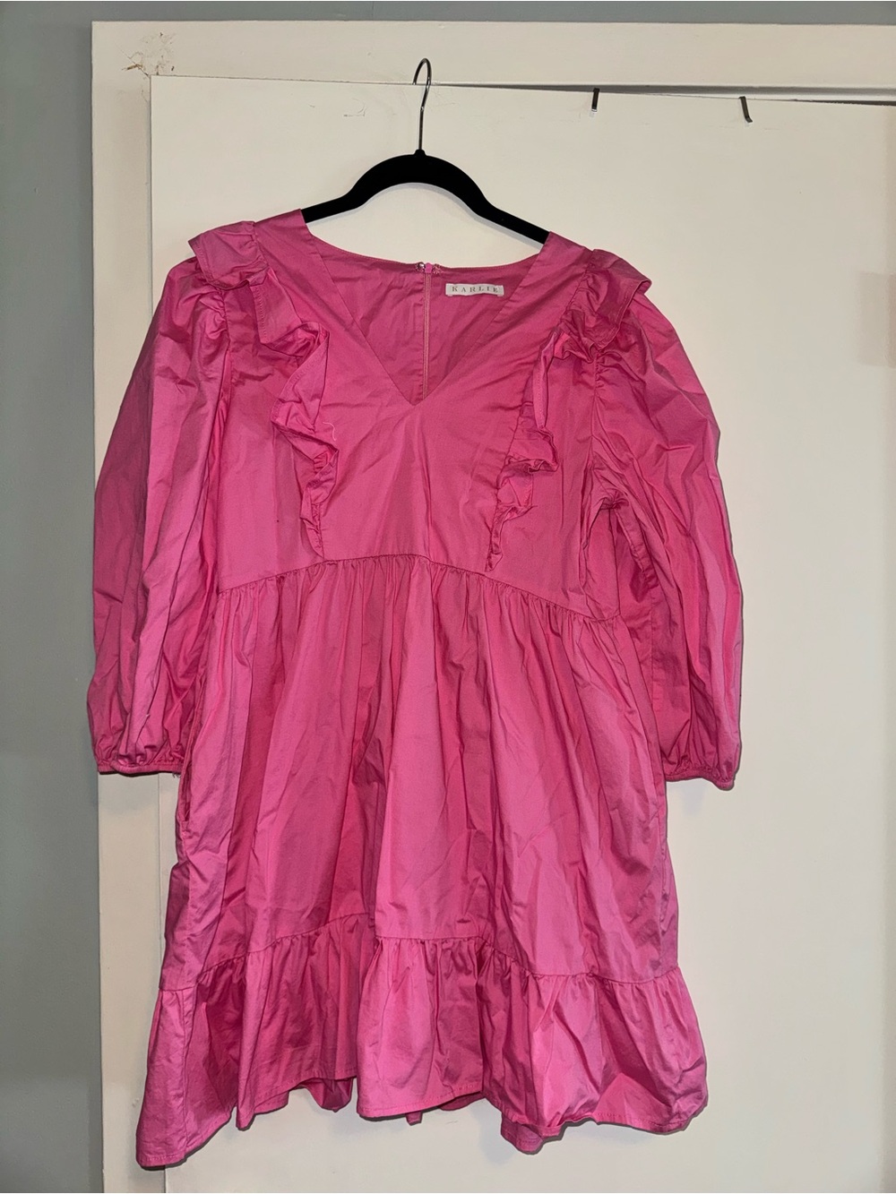 Karlie Hot Pink Ruffle Mini Dress